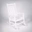 Ensemble de chaises berçantes toutes saisons avec table d'appoint, mobilier de patio 3 pièces au design ergonomique et finition en bois