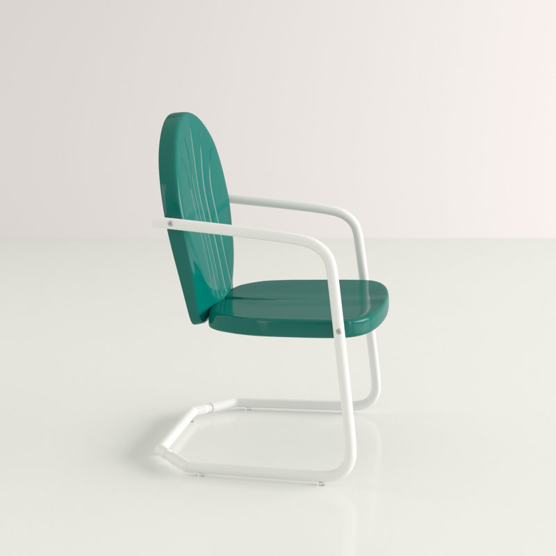 Veyda Steel Outdoor Lounge Chair, Dark Green
