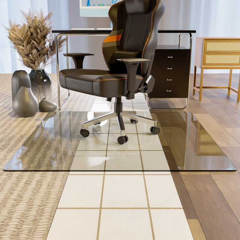 Tempered Glass Chair Clear Floor Mats For Hardwood Floors Glass