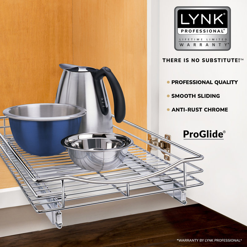 Chrome 11" x 18" Slide Out Cabinet Organizer