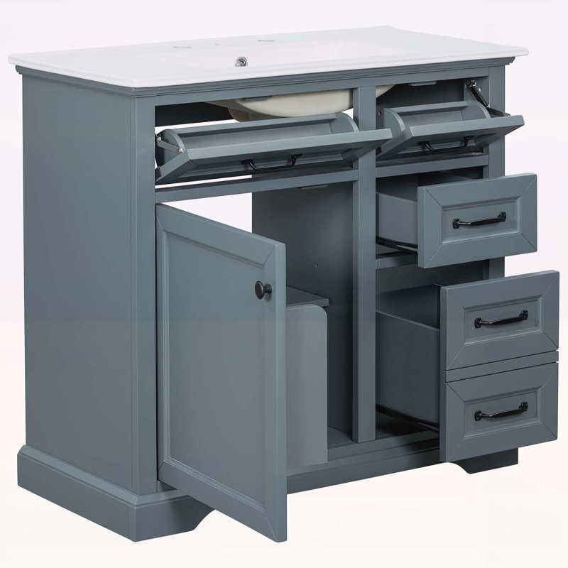 36" Bathroom Vanity with Sink, Blue Gray