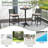 24” Patio Round Bar Table with Carved Texture for Garden Backyard Balcony, Poolside