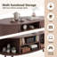 Table basse ovale de rangement Mid-Century avec portes coulissantes Tambour-126423195
