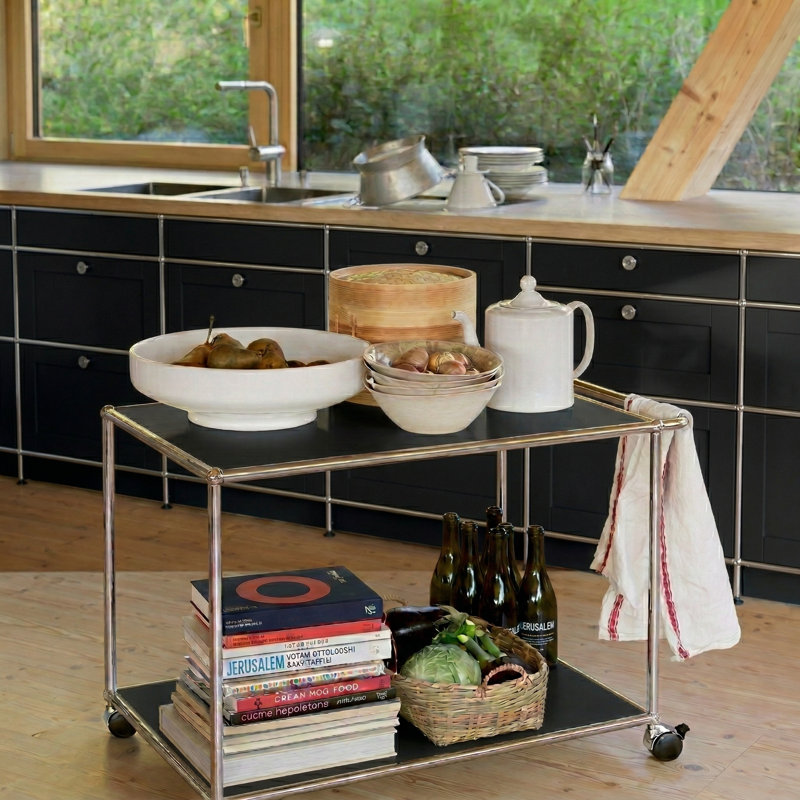 Modular Metal Office Storage Cabinets With Adjustable Shelves, Black