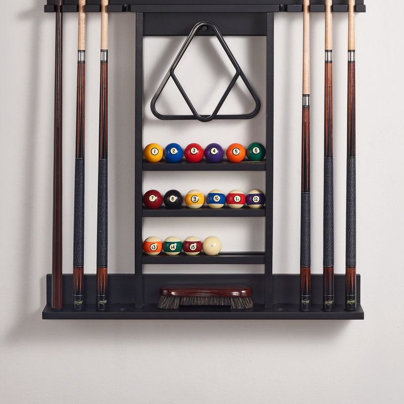 Billiard Wall Rack by HB Home, Black