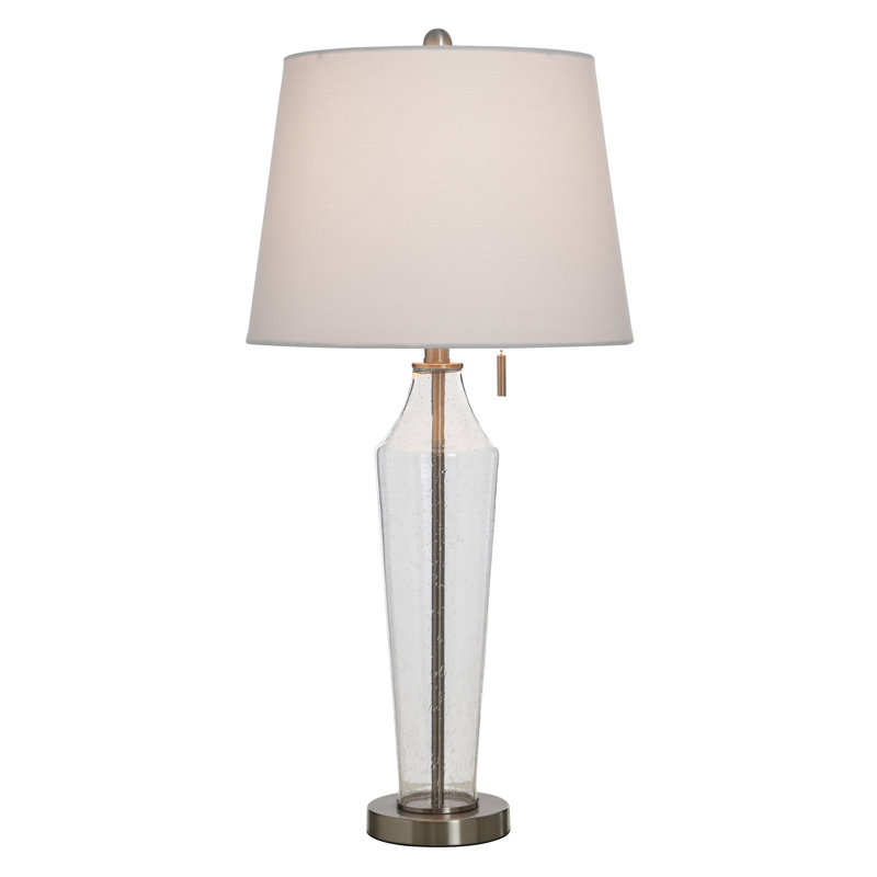 Glass Table Lamp - White Shade