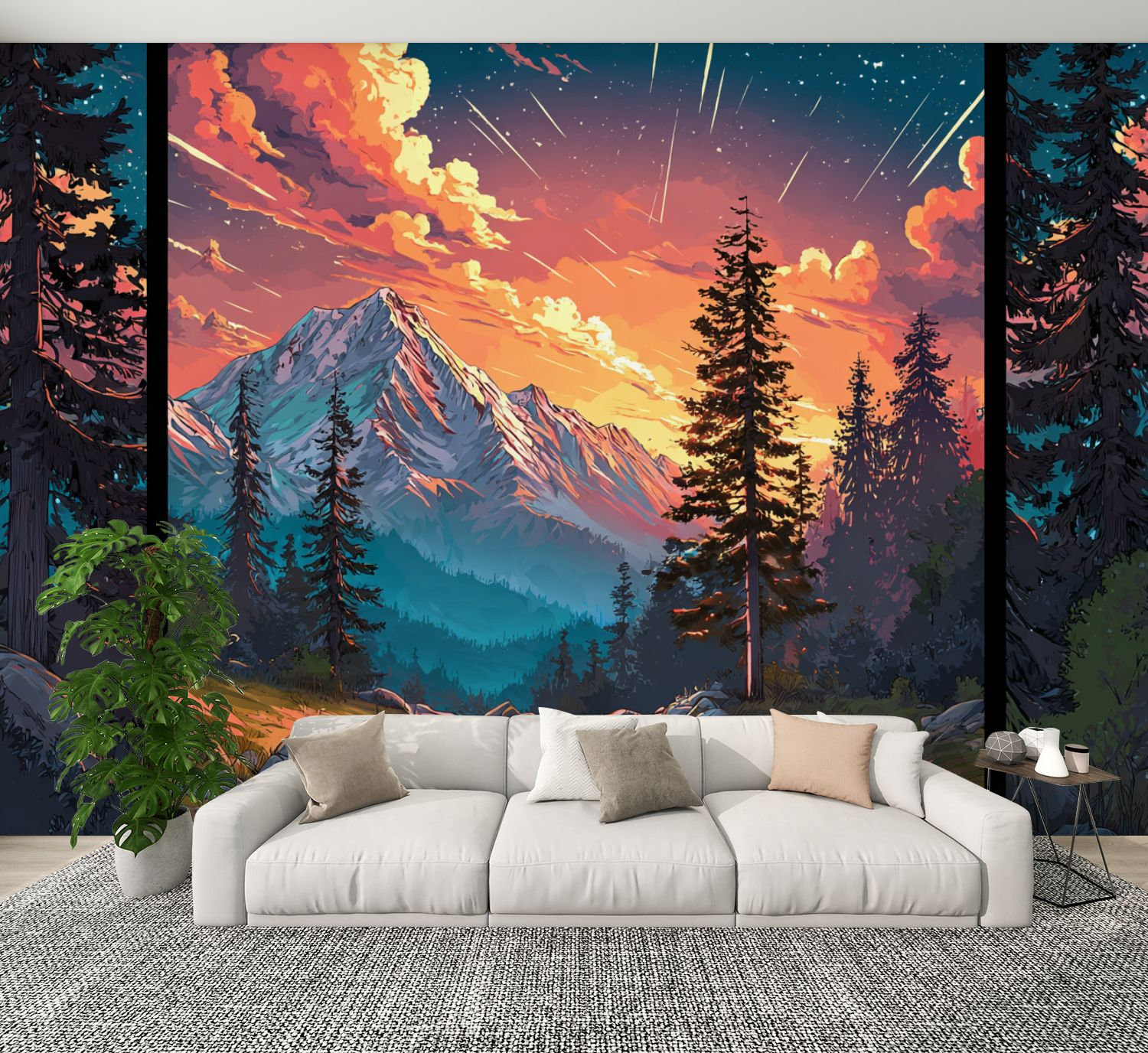 Red Barrel Studio® Peel and Stick Wallpaper Snow Capped Mountain ...