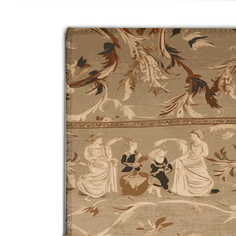 French Brown Indoor and Outdoor Area Rug, Rectangle 2' x 3'