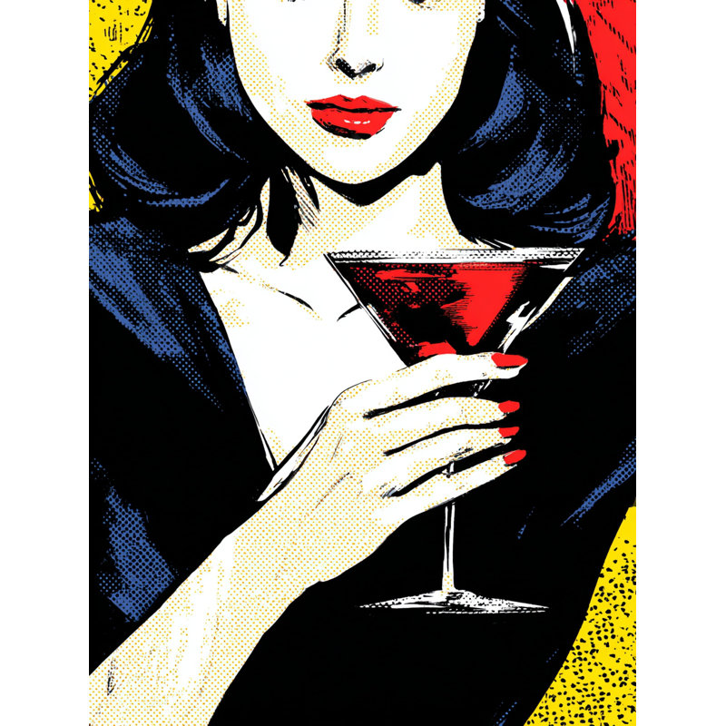Art mural sur toile tendue Scarlet Martini, H 16 po x l 12 po x P 1 po