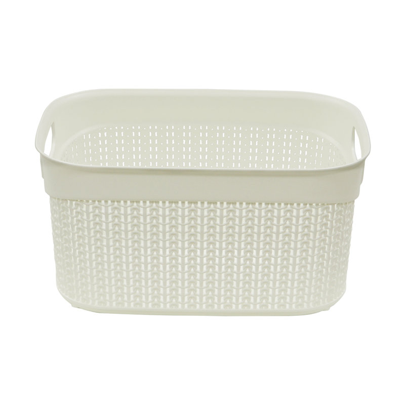 JVL Plastic Decorative Basket, White 