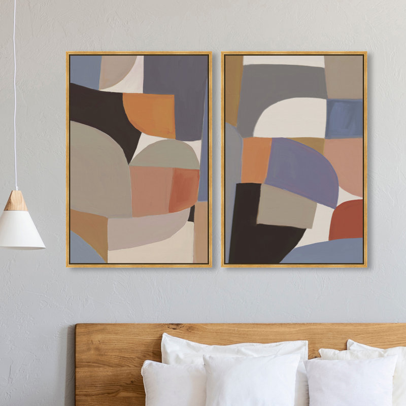 Muted Prelude Set Set by Oliver Gal, 50"H x 34"W, Gold Floater Frame