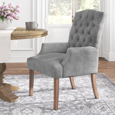 Kondo 19.75'' H Tufted Linen Upholstered Armchair