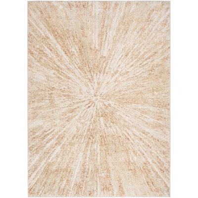 4' X 6' Ivory Abstract Area Rug