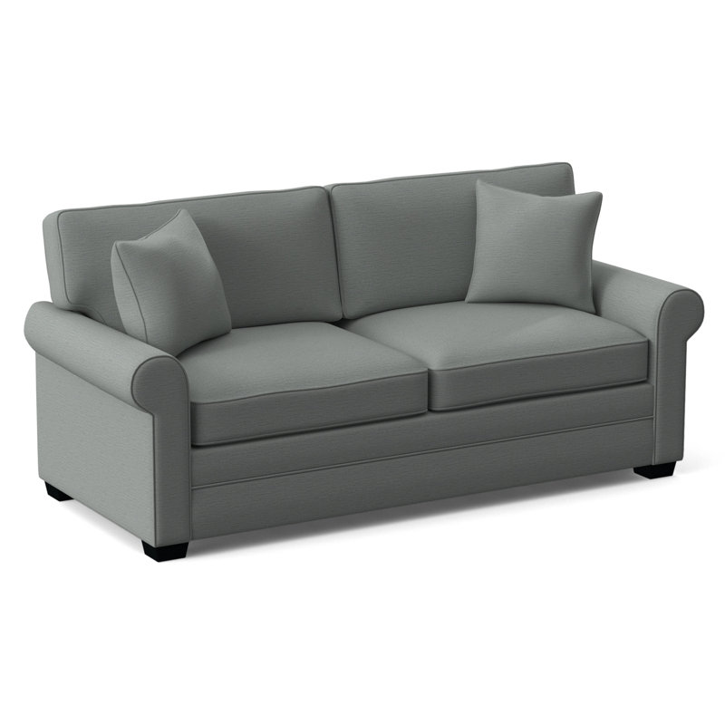 Bedford Sofa, Black Finish, White Performance Fabric; 0851-94