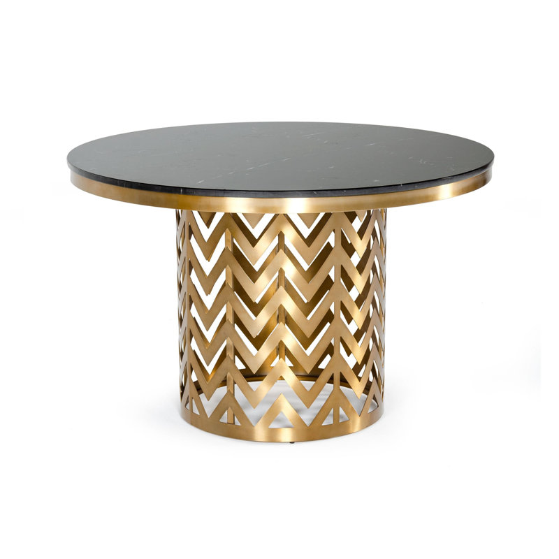 Kowal - Glam Black Marble Dining Table