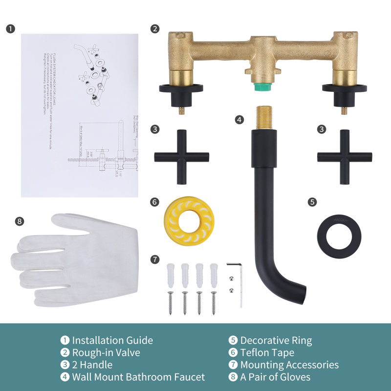 2-handle Bathroom Faucet, Matte Black