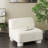Polyester Square Boucle White Accent Chair