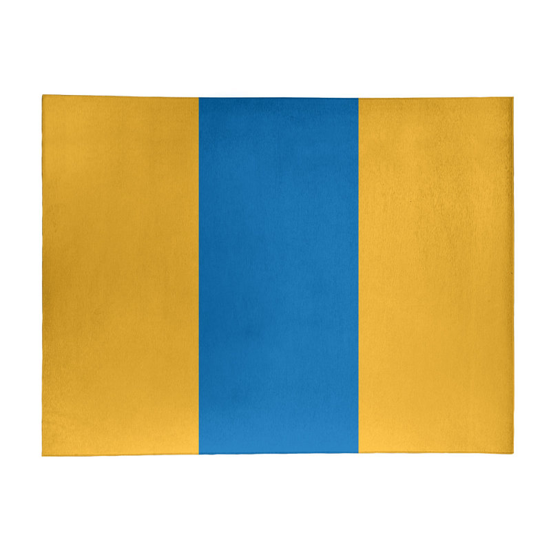 Tapis à rayures jaune/bleu/ardoise, Rectangle 5 pi x 7 pi