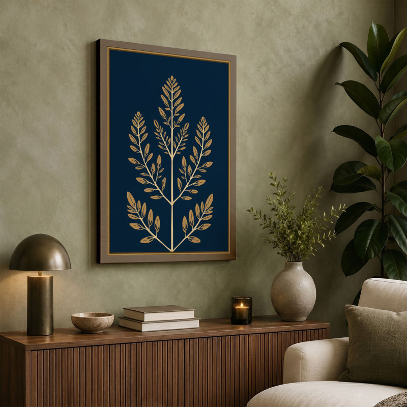 Gilded Botanica Botanical - Wrapped Canvas, 36x24 - 91.4 x 61.0 cm, Ochre Border