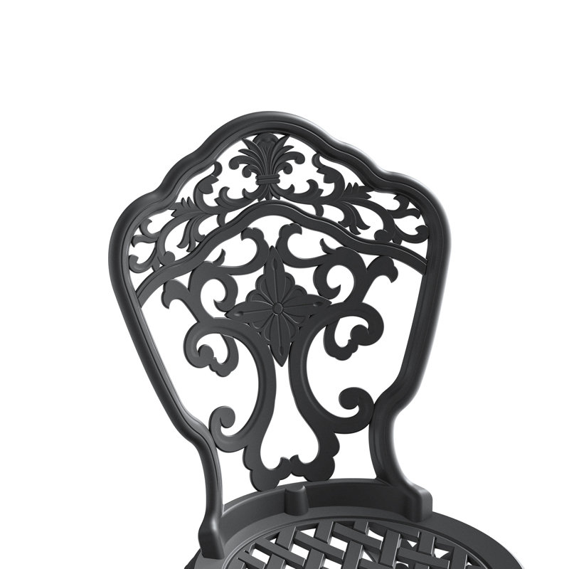 5 Cast Aluminum Dining In Black, High-Temperature Black Frame , Construction