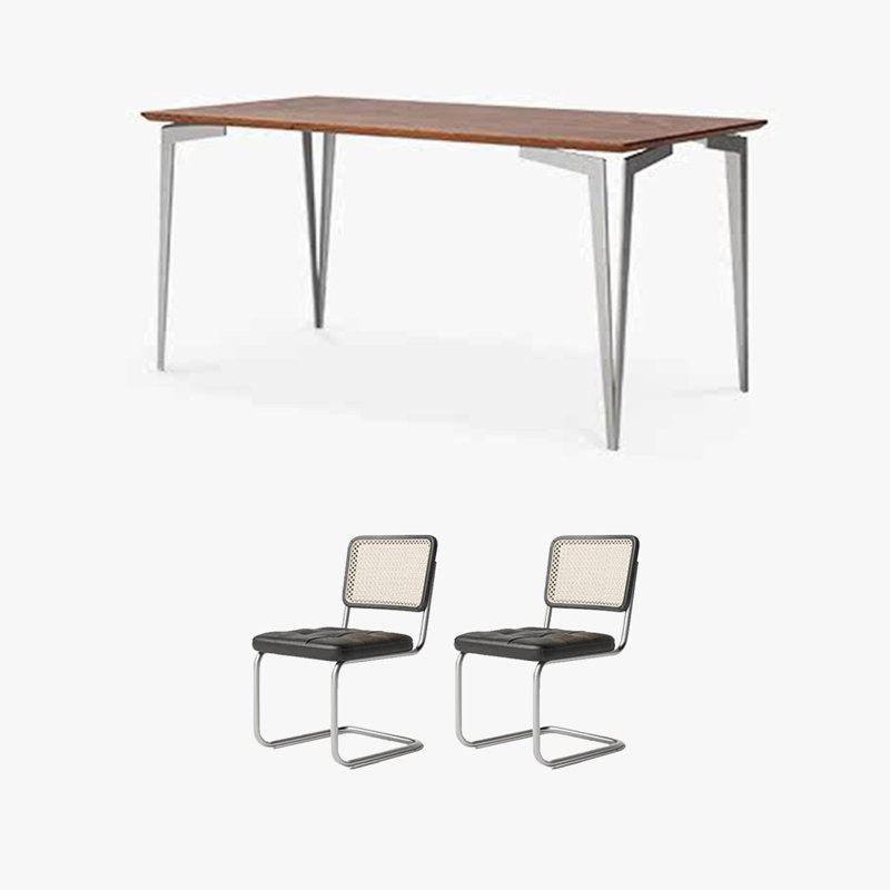 Table de salle à manger en bois massif rétro maison rectangulaire, H 29,53 po x L 31,5 po x l 55,12 po