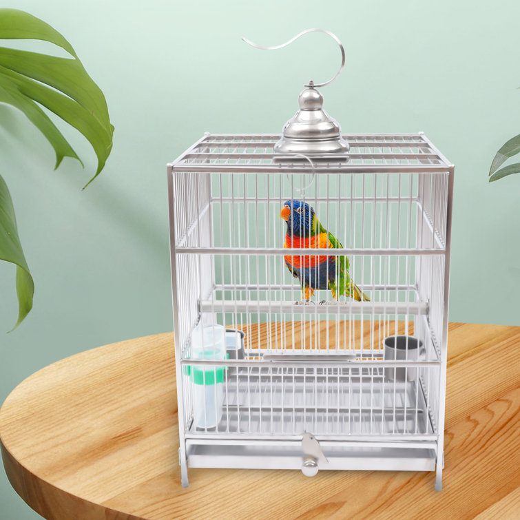 Caelib 16.9 Flat Top Hanging Bird Cage with Perch
