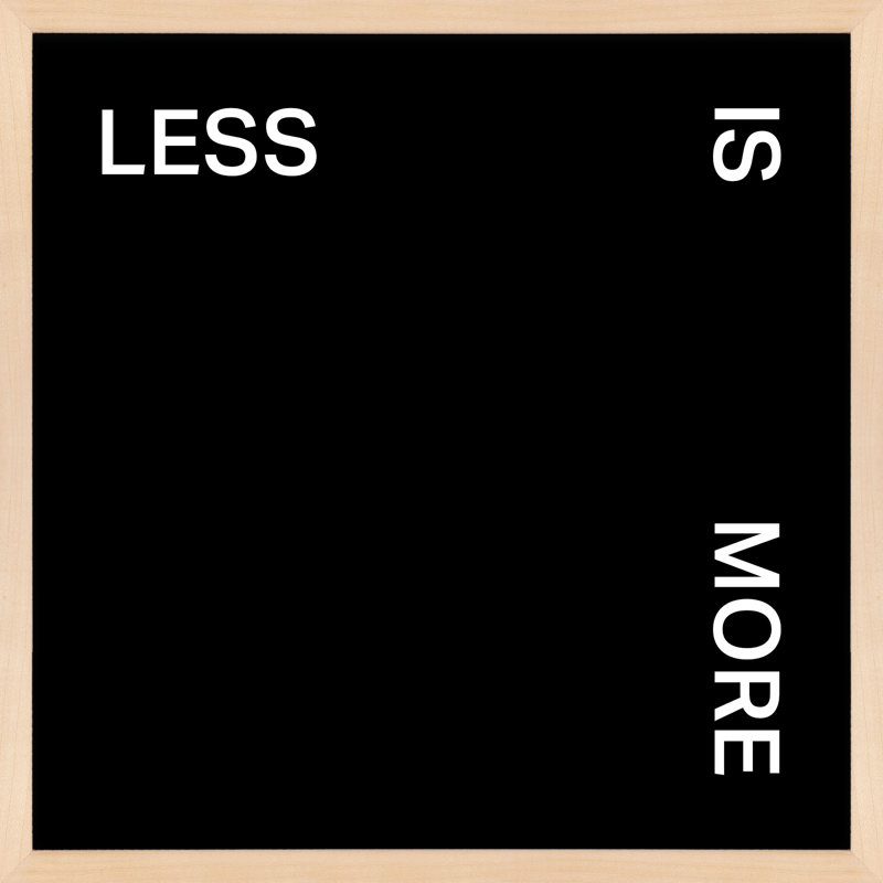 Less Is More Print, 24" H x 24" W, Brown Framed
