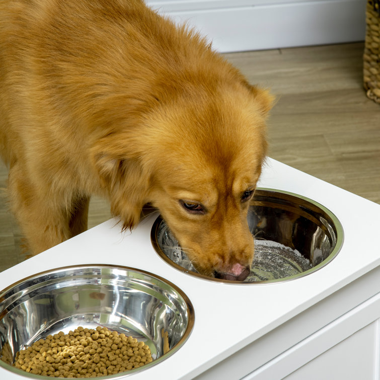 PawHut Elevated Dog Bowls for Large Dogs, Raised Pet Feeding