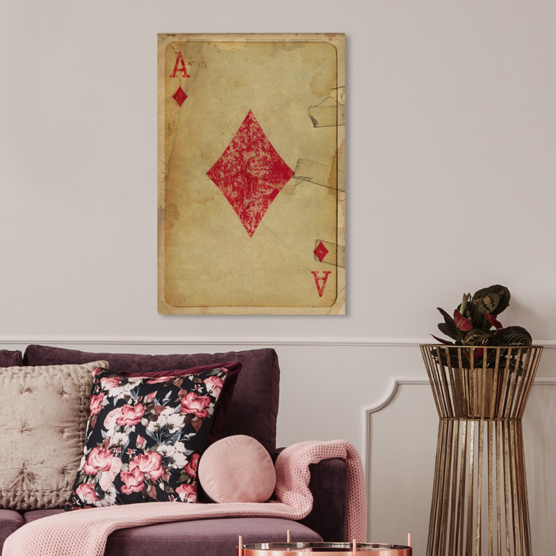 Ace of Diamonds, impression sur papier, H 30 po x l 20 po x P 0,75 po, Toile tendue