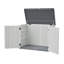 Résistance aux intempéries avec remise horizontale, grande armoire de rangement extérieure verrouillable, unité de rangement en plastique PEHD épais pour les cours, le patio et le jardin (28 pieds cubes / ivoire) Blanc