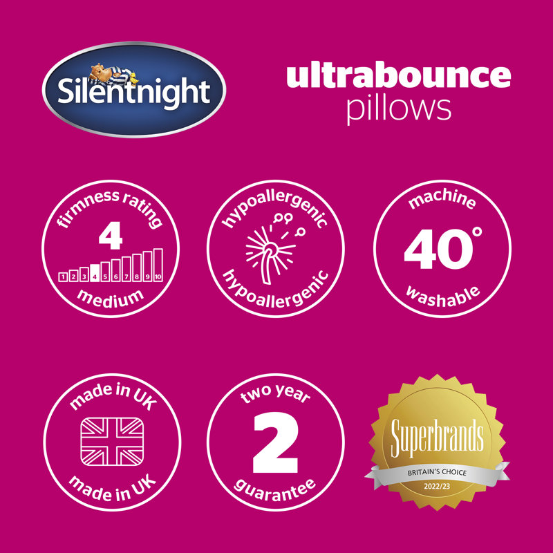 Silentnight Luxury Overlocked Ultrabounce Pillow - 4 Pack