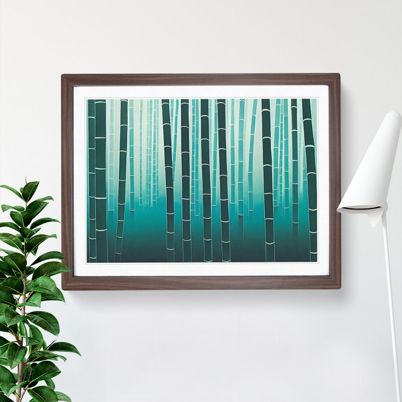 Intriguing Bamboo Forest - Framed Print, 34cm H x 46cm W x 2cm D, Walnut