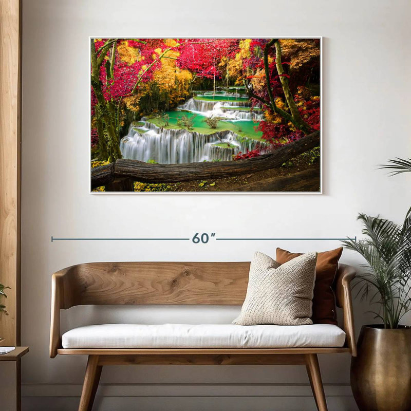 Cascade Huai Mae Khamin, Cadre flottant blanc, 46 po x 31 po