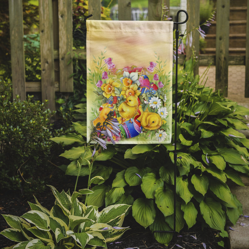 Aswar Double Sided Polyester Easter Garden Flag, 15" H  x 11" W