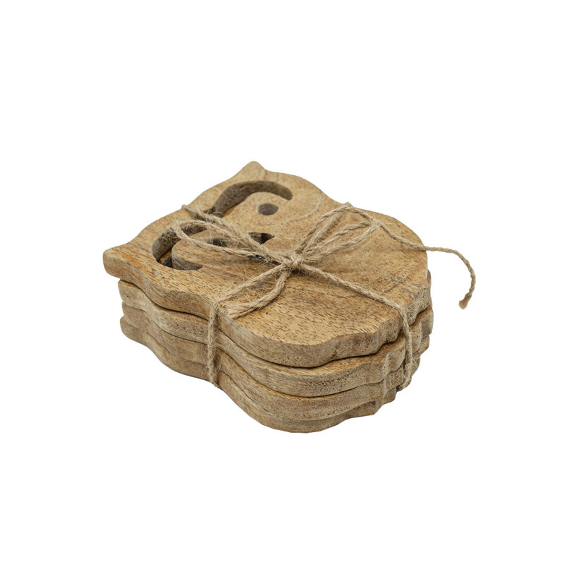  Ensemble de dessous de hibou en bois naturel