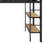 Lit mezzanine avec garde-robe, tablettes de rangement et panneau perforé-423540951