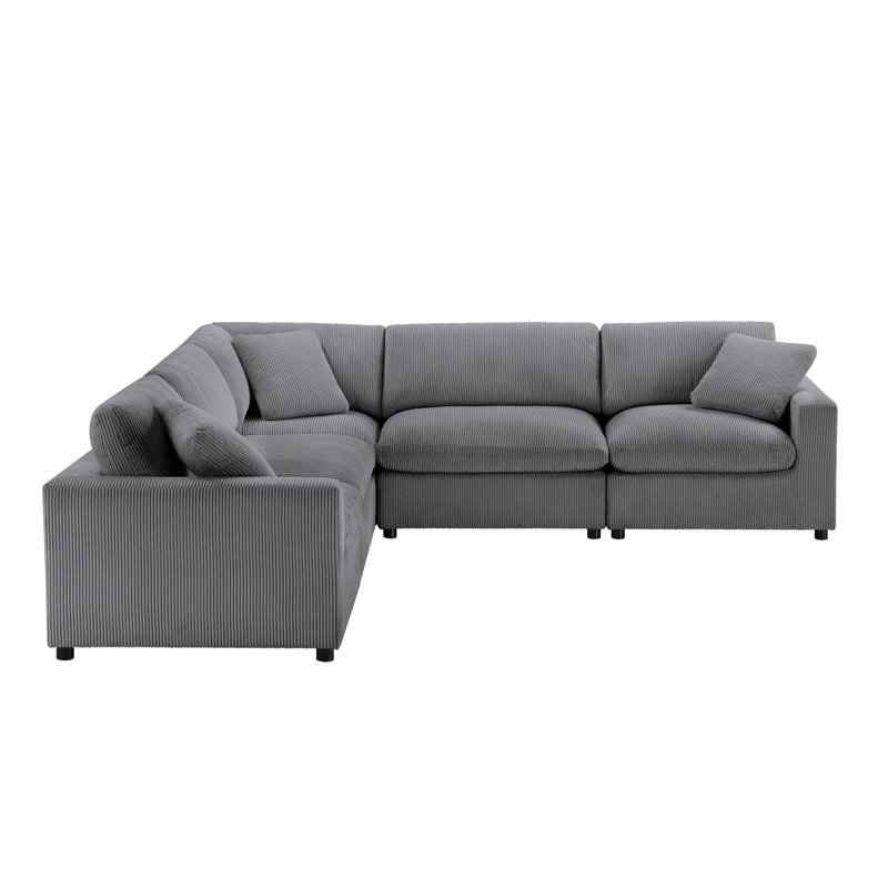 Canapé modulaire 5 pièces Chelsea - gris anthracite, Gris anthracite