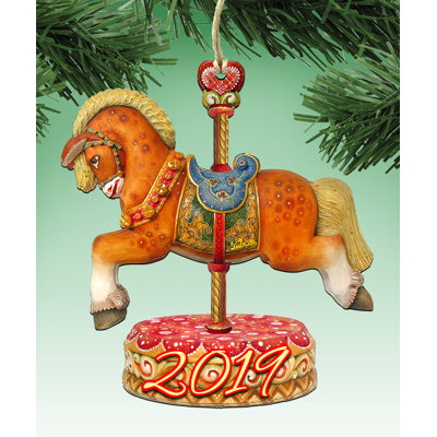 5.5'' Wood Animals Hanging Figurine Ornament