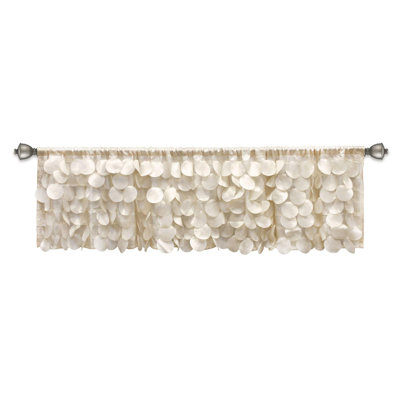 Valance Curtain Single 70" W X 14" L Ivory - Cream Valances For Windows - Vintage Kitchen Curtains - Glam Decor - Bathroom Valance