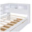 Lit de jour simple en bois de pin massif à 2 tiroirs avec ports de chargement USB l 83,9 po x P 47,9 po x H 36,6 po Adeline