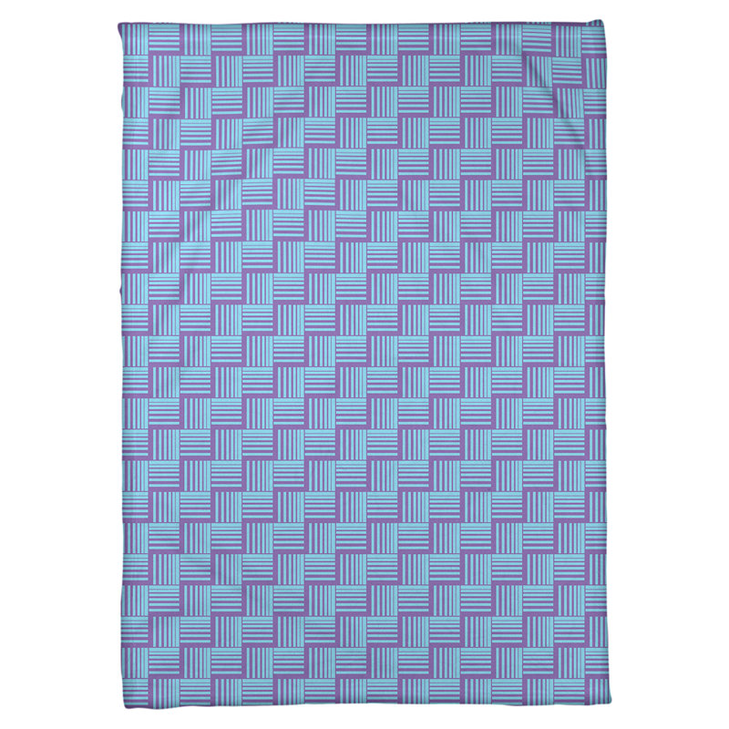 Couverture polaire à rayures classic basketweave, l 60 po x L 80 po, Mauve / bleu sarcelle