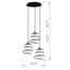 Luminaire suspendu sphère en métal 3 lumières à hauteur réglable