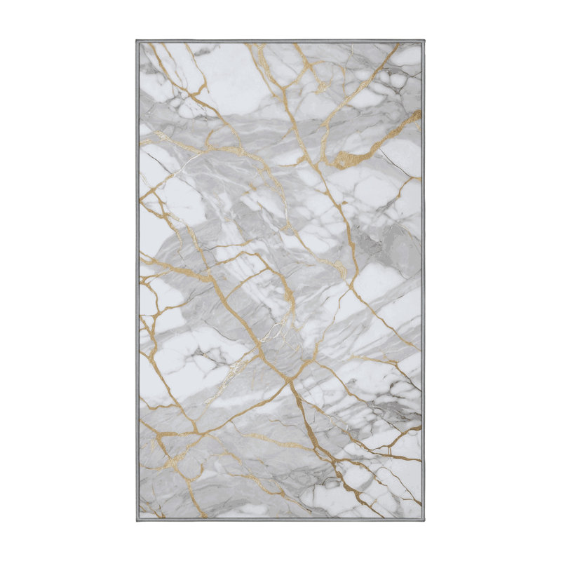 Tapis gris lavable à la machine, Rectangulaire 8 pi x 12 pi
