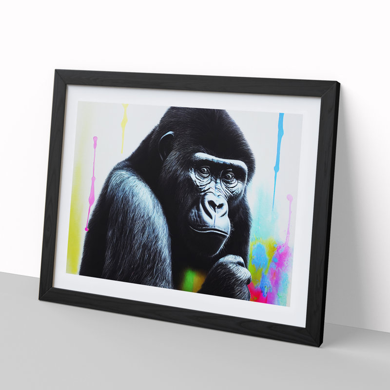 Gorilla Vol.2 - Single Picture Frame Print, 46cm H x 64cm W x 2cm D, Black Framed