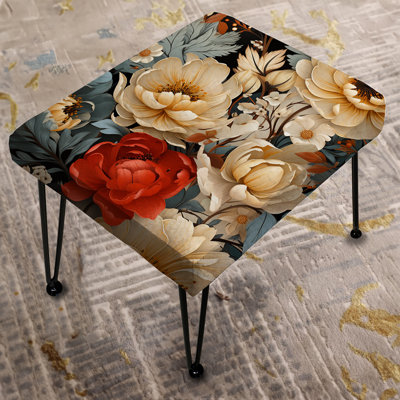 Delicate Flower Symphony I - Floral Rectangle Ottoman