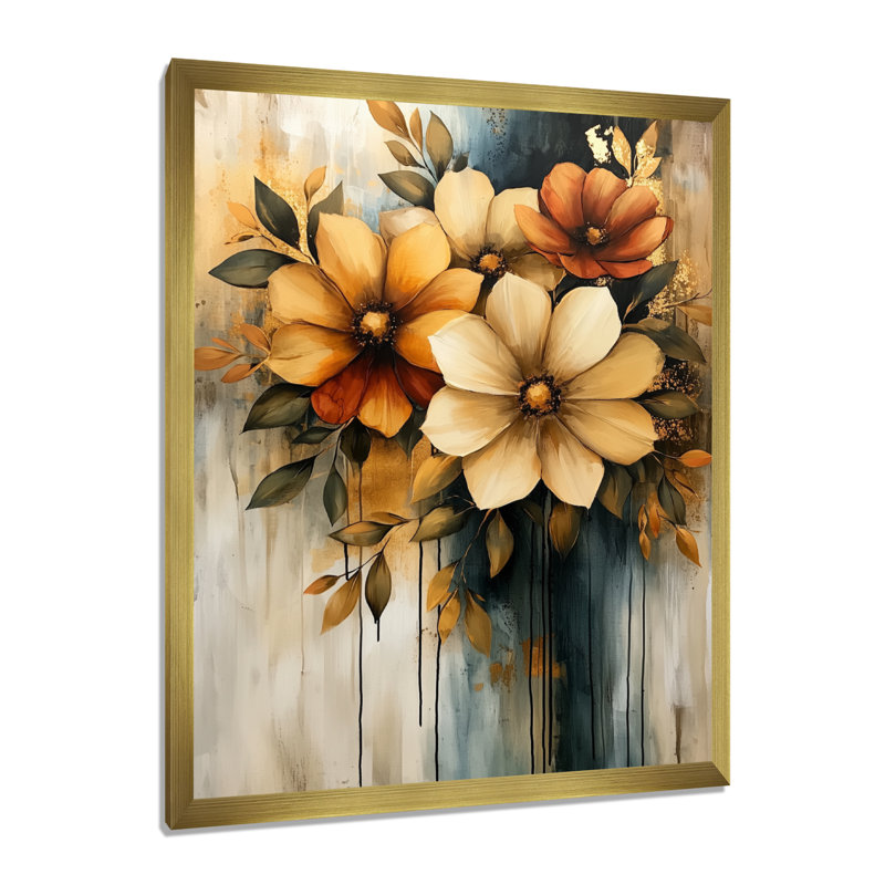 Groesbeck - Abstract Wall Decor, H 44 po x l 34 po, Reproduction encadrée d'une seule photo, Doré