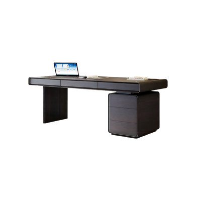 55.12"Italian-Style Minimalist Smoked Finish Office Desk