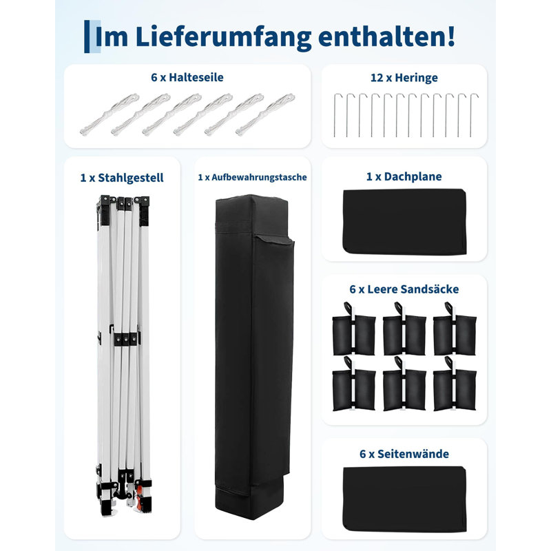 FXSGER 600cm W x 300cm D Polycarbonate Cover Retractable Door / Window Awning, Black