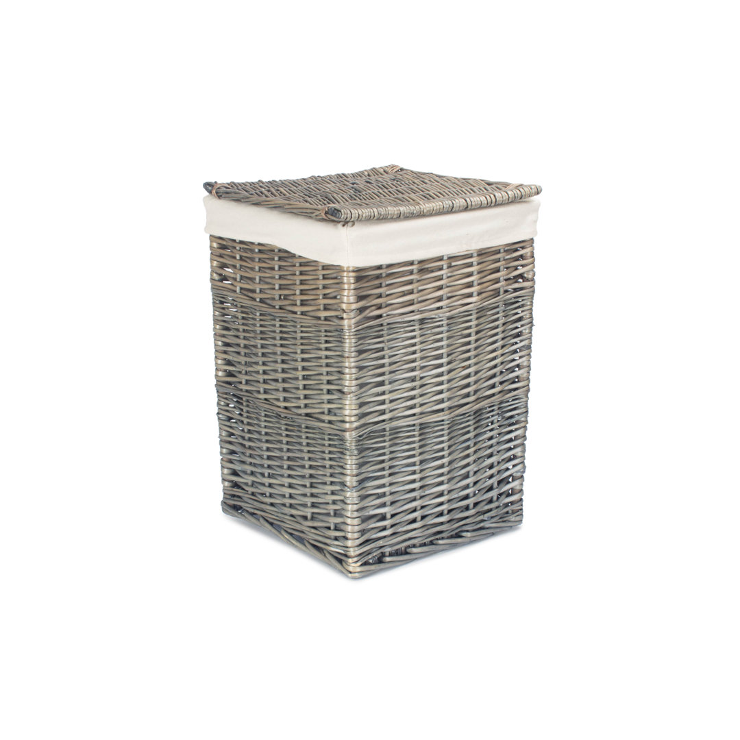 Wicker Lined Laundry Basket