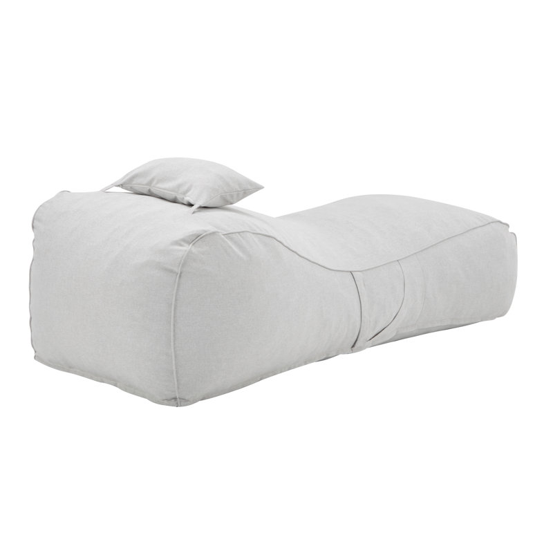 Lemoore Outdoor Bean Bag Lounge Chair, Light Gray, 2
